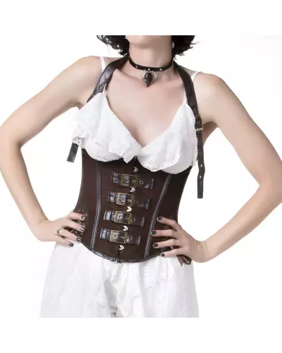 Corset Marron avec Boucles