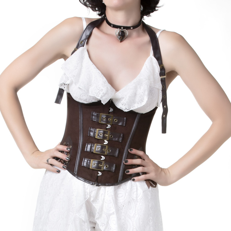 Brown Corset with Buckles