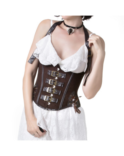 Brown Corset with Buckles