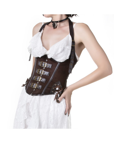Corset Marron avec Boucles