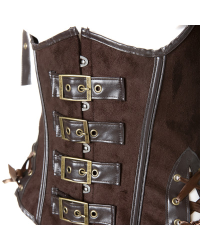 Brown Corset with Buckles