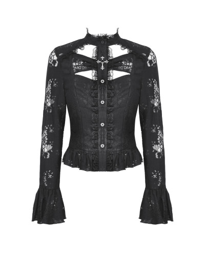 Lace Shirt with Cross
