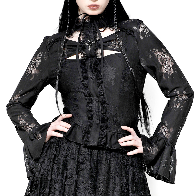 Lace Shirt with Cross