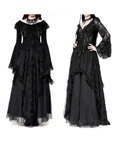 Long Skirt with Lace and Tulle
