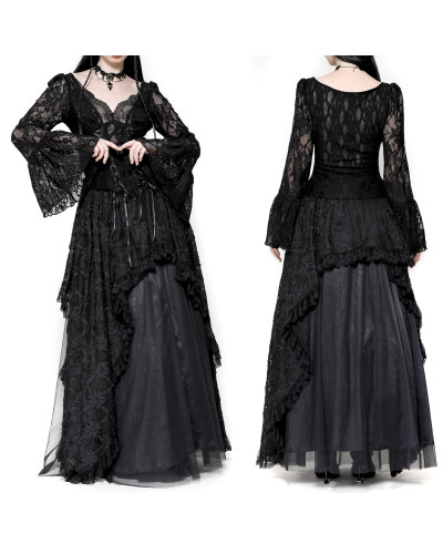 Jupe Longue en Dentelle et Tulle
