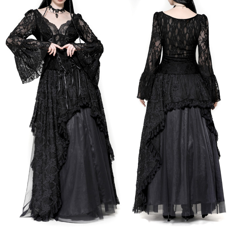 Long Skirt with Lace and Tulle