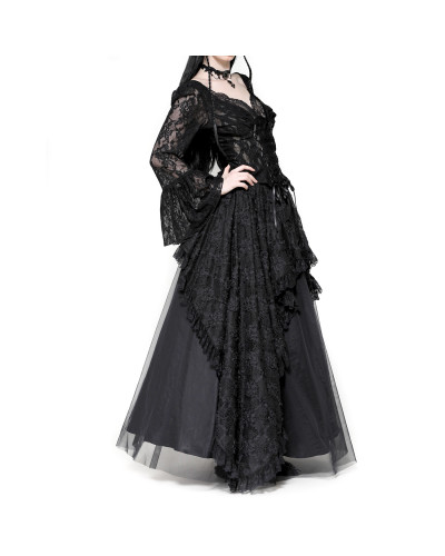 Jupe Longue en Dentelle et Tulle