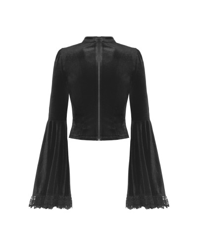 Camiseta Gótica Elegante de Terciopelo