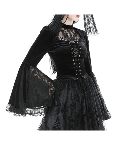 Camiseta Gótica Elegante de Terciopelo