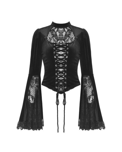 Camiseta Gótica Elegante de Terciopelo