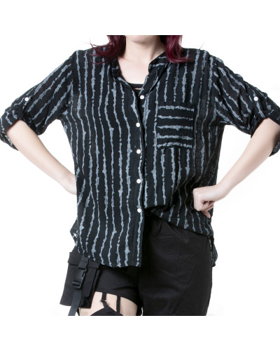 Camisa às Riscas com Bolso