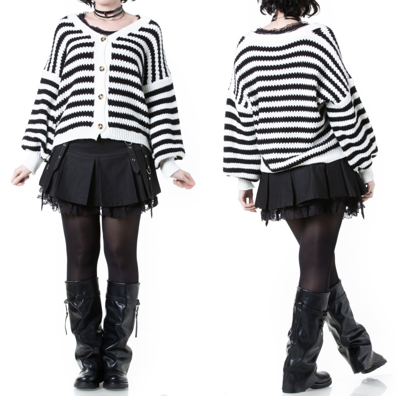 Dual Strickjacke mit Streifen