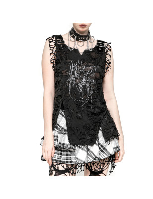 T-Shirt "Black Chaos" com rasgões