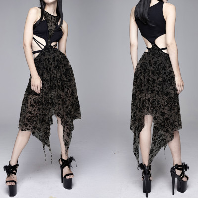 Asymmetric Dress "Shadow Bloom