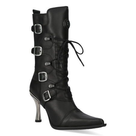 Botas New Rock Negras con Cordones