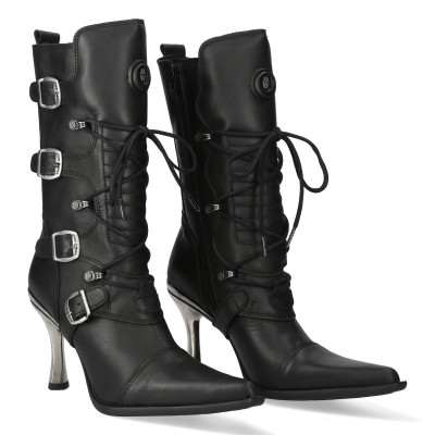 Botas New Rock Negras con Cordones