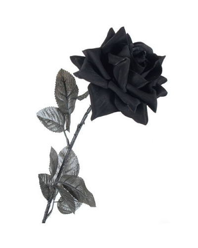 Schwarze Gothic Stoff-Rose