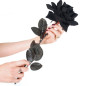 Schwarze Stoff-Rose