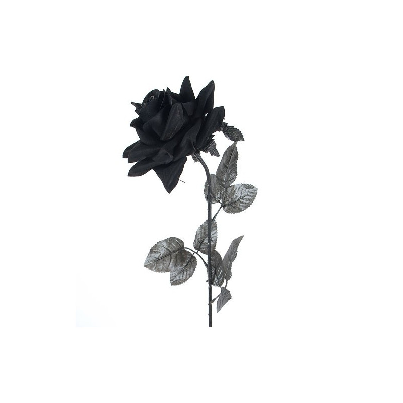 Schwarze Gothic Stoff-Rose