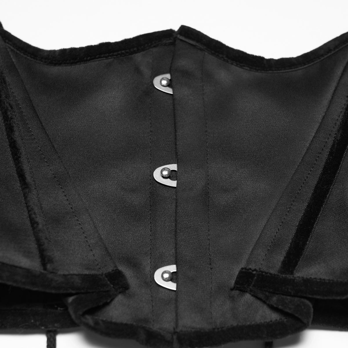 Cinturón Corsé Negro Gótico con Bajo en Forma de Alas de Murciélago