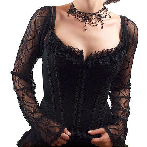 Camiseta Gótica con varillas tipo corset estilo Ropa Gotica