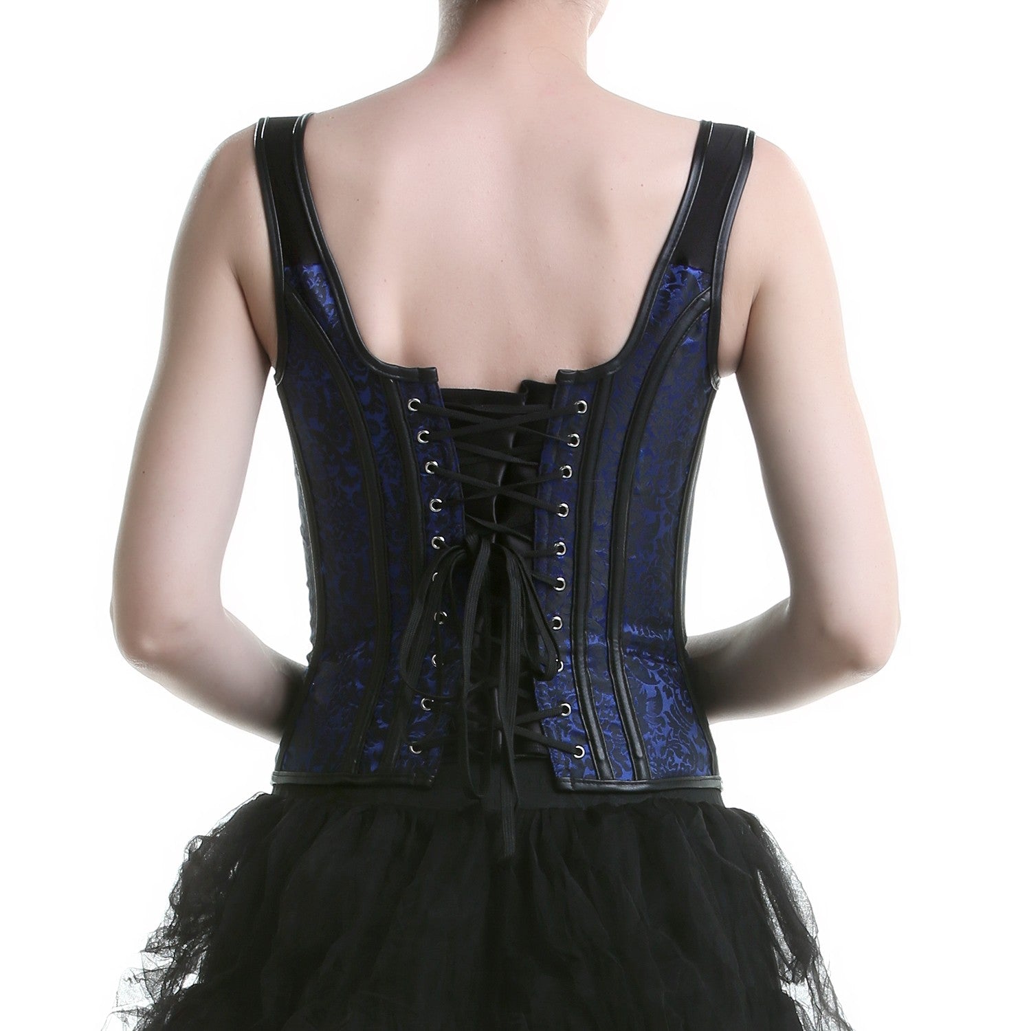 Corset Azul con Tirantes y Cremallera