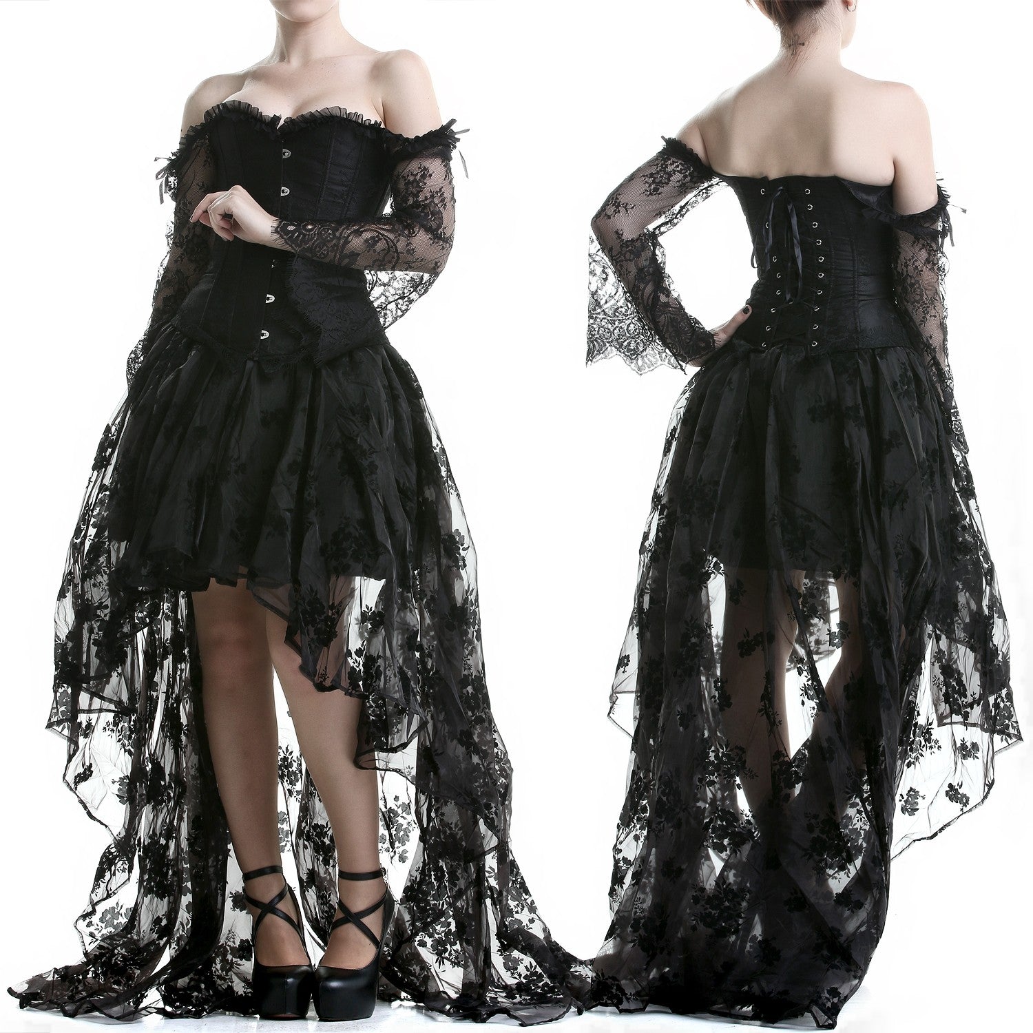 Corset con mangas y Falda
