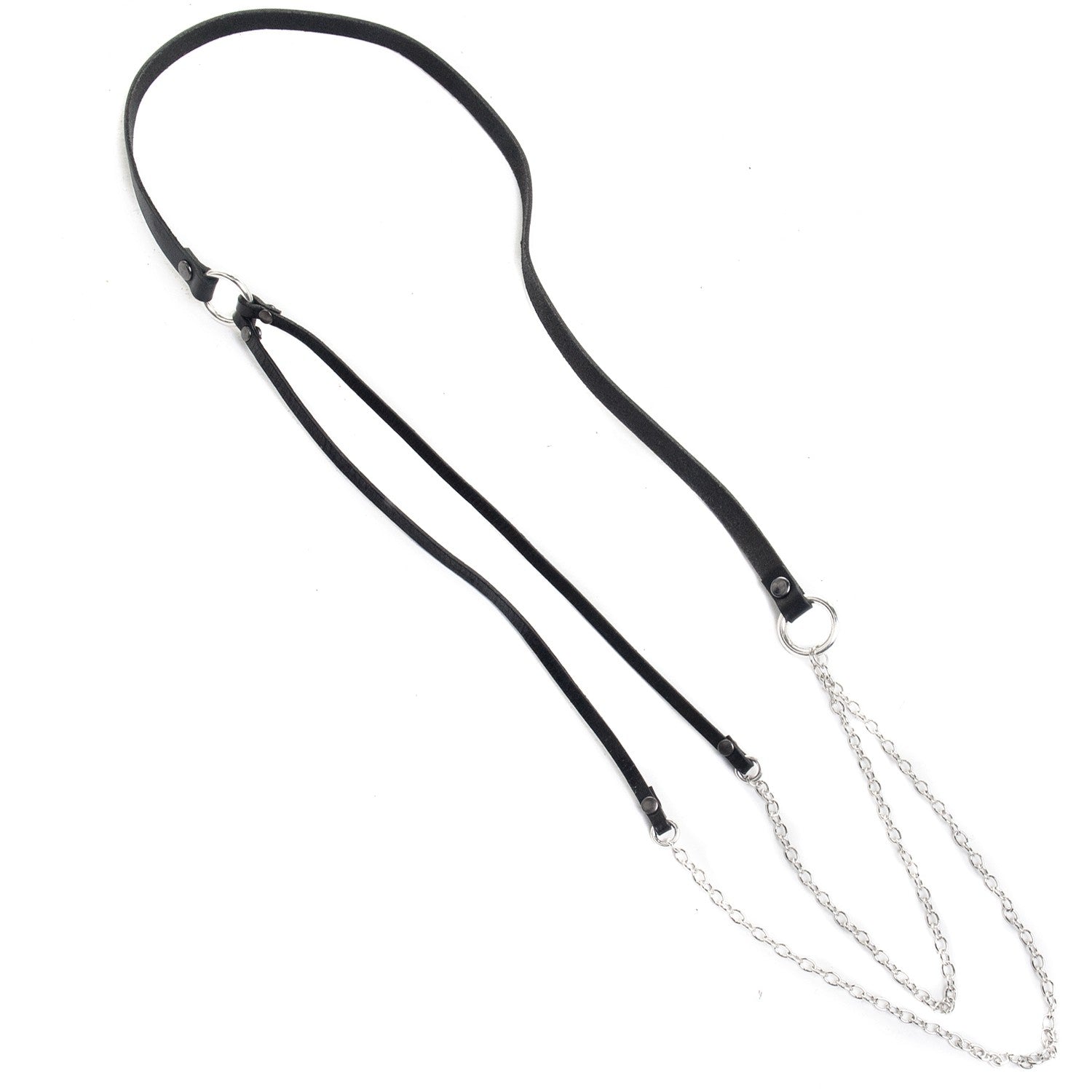 Collar de Cuero con Cadenas