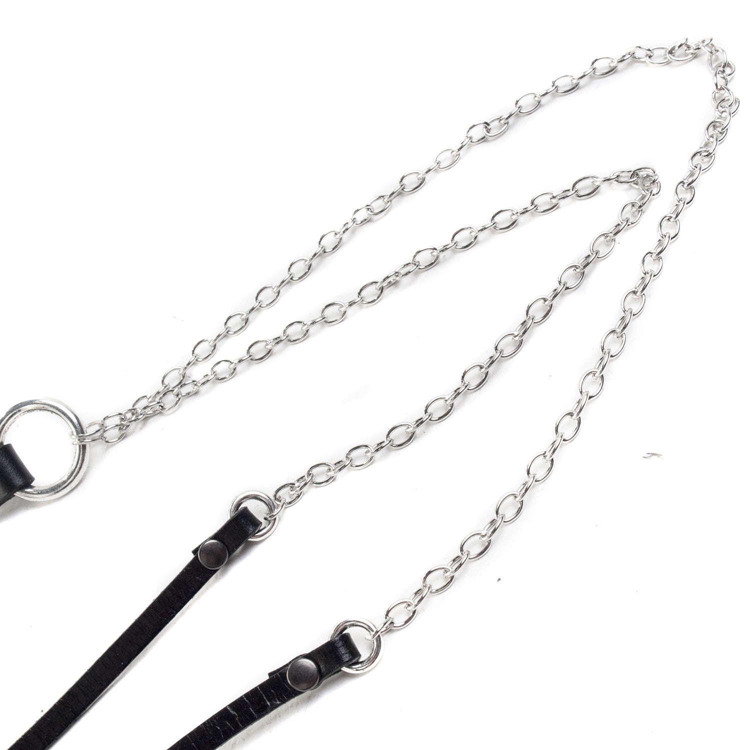 Collar de Cuero con Cadenas