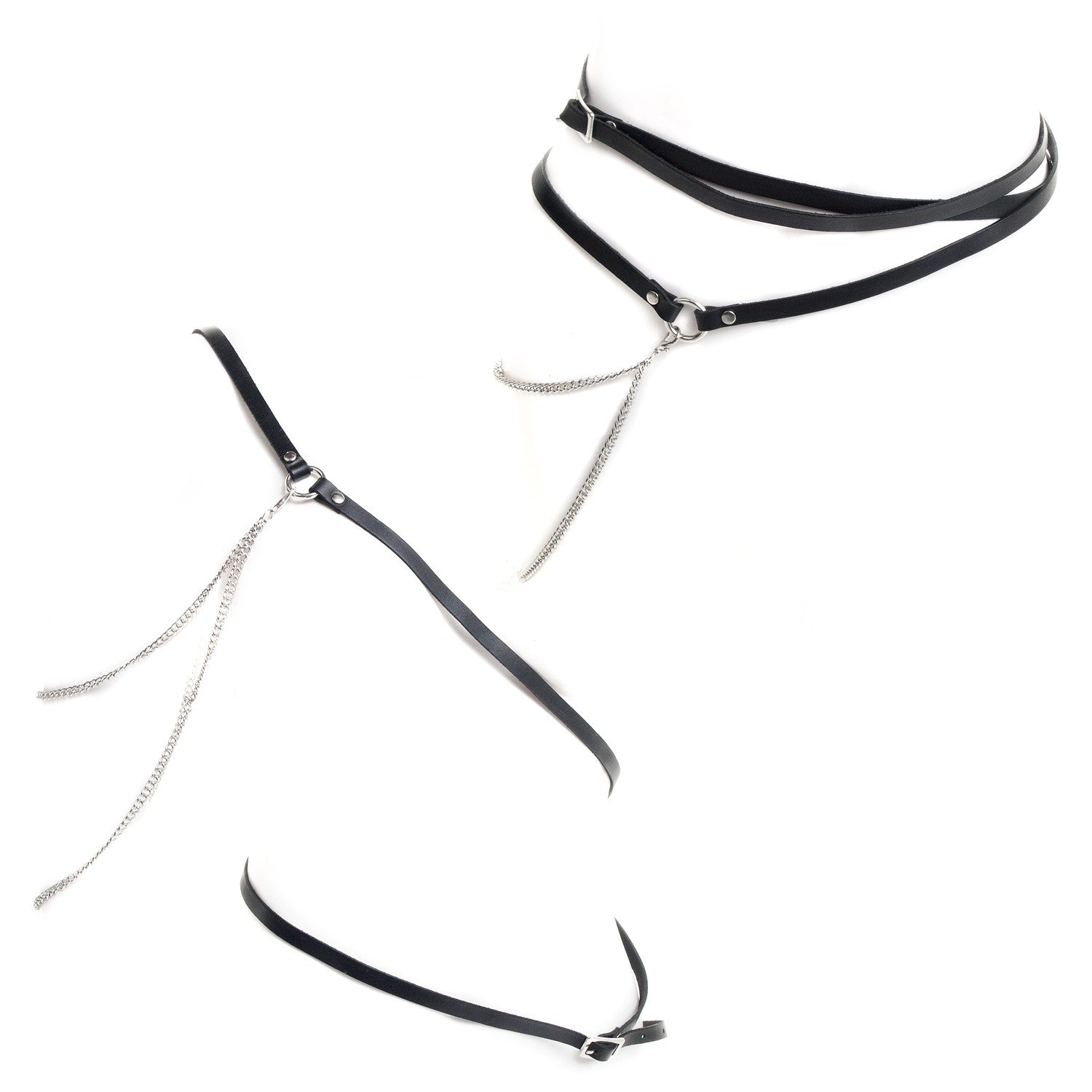 Cinturón de Cuero con Cadena Doble