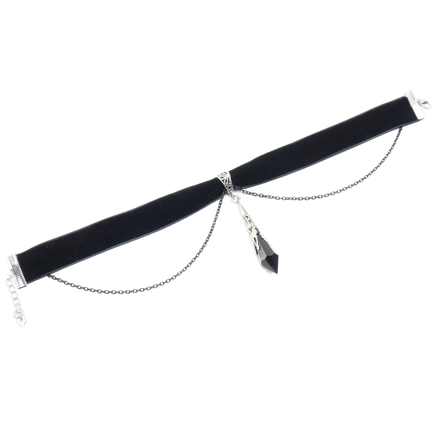 Collar con Colgante en Forma de Péndulo Negro