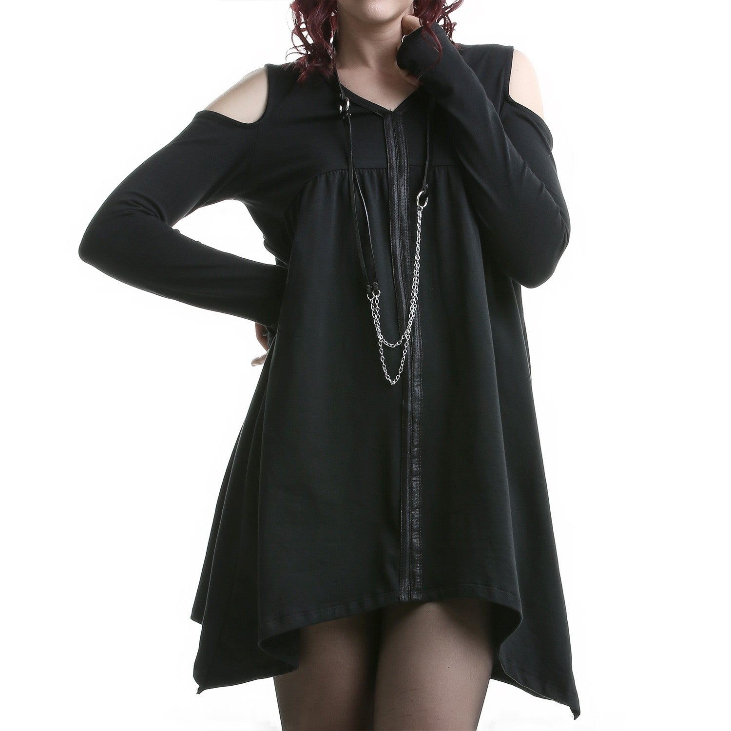 Vestido Hombros Descubiertos y Tiras Polipiel