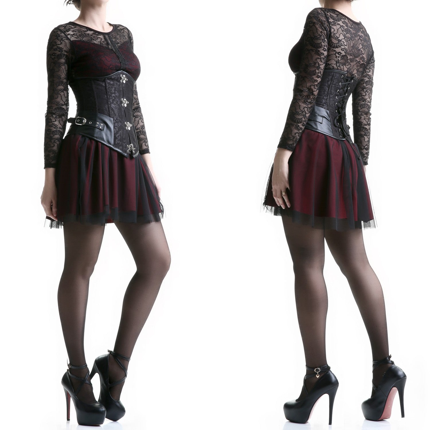 Corset Negro Cierres Especiales