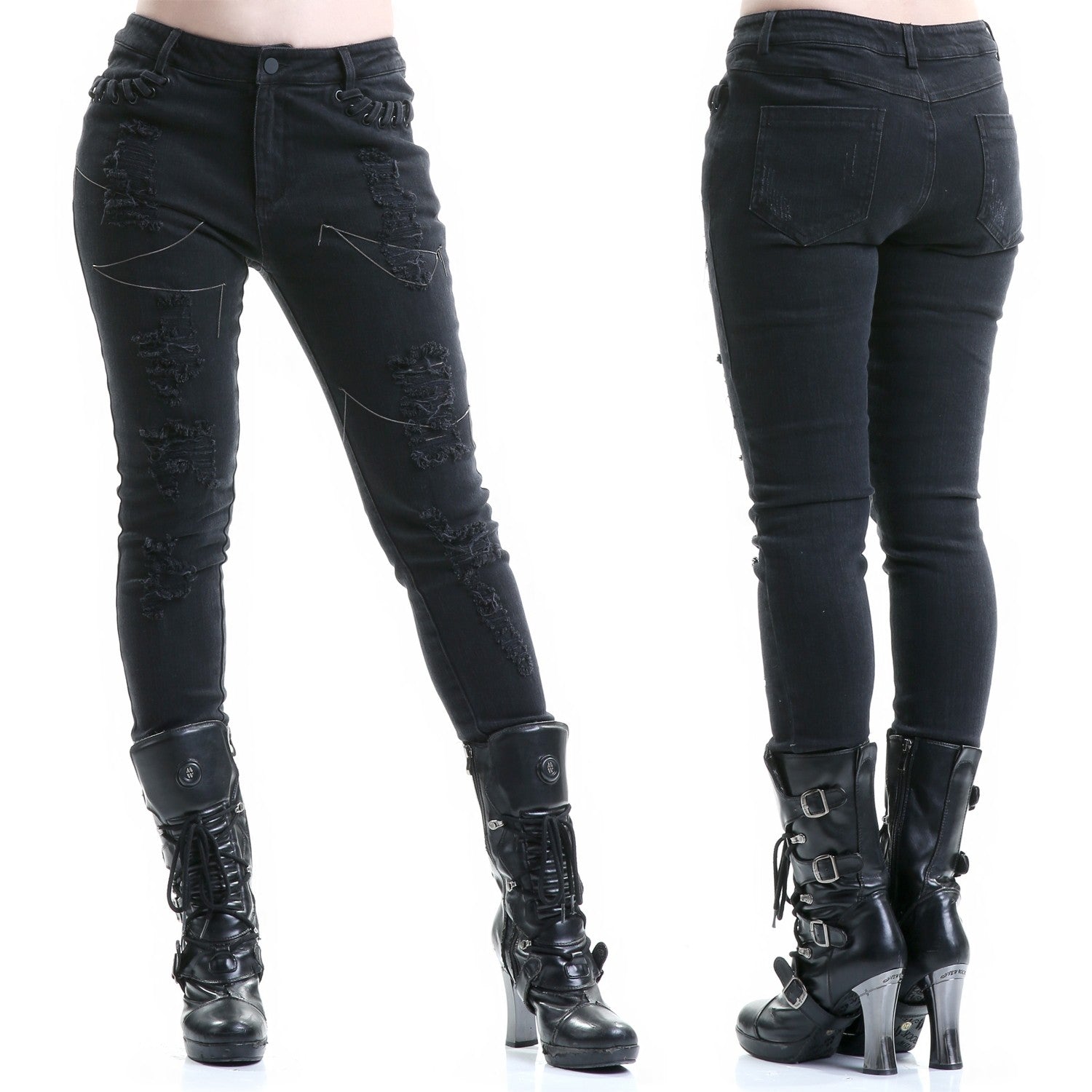 pantalones negros con rotos
