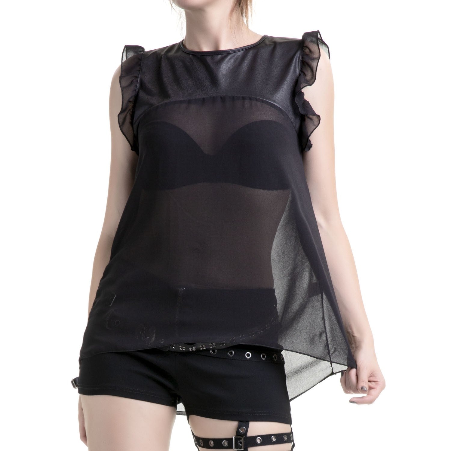 camiseta de tirantes trasparente
