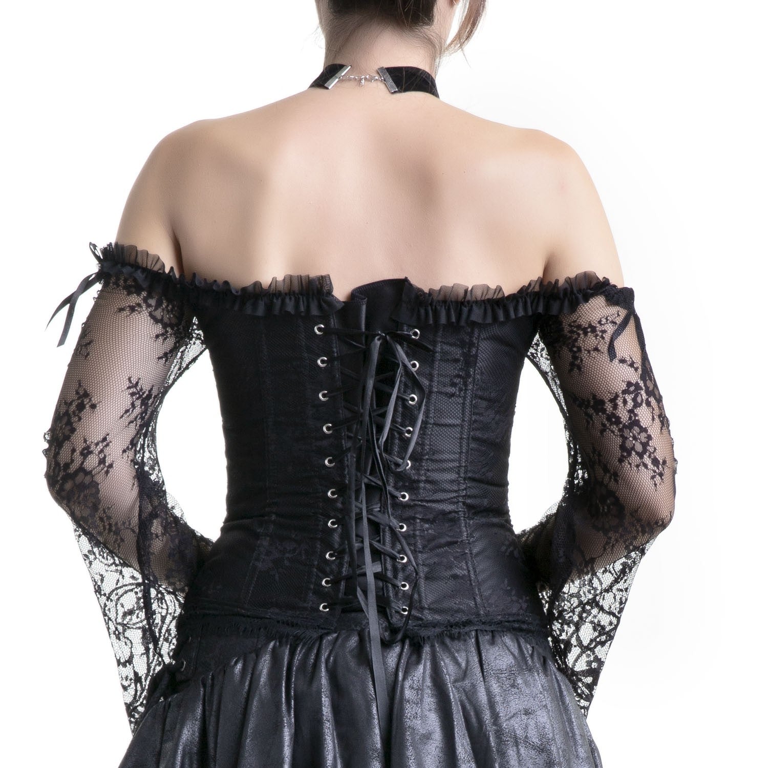 CORSET  NEGRO MANGAS ENCAJE