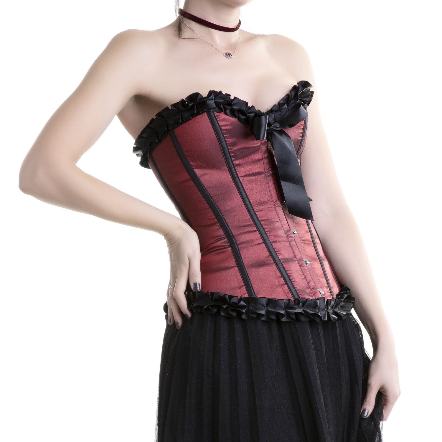 Corset Gótico Granate estilo Tienda de Corsets