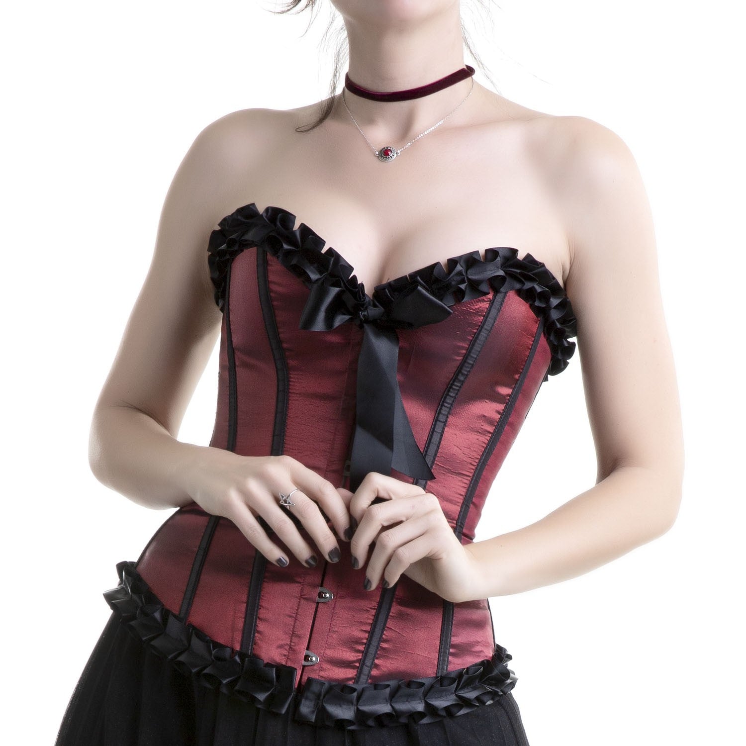 Corset Gótico Granate estilo Tienda de Corsets