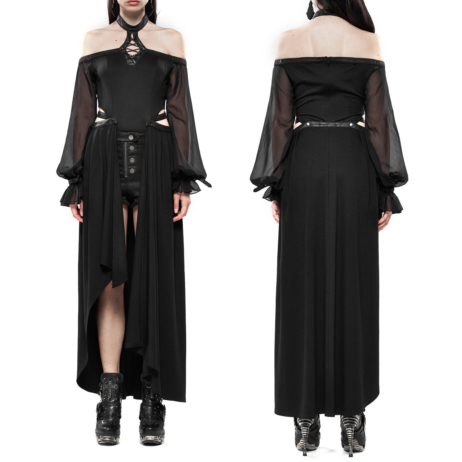 VESTIDO GOTICO FALDA DESMONTABLE