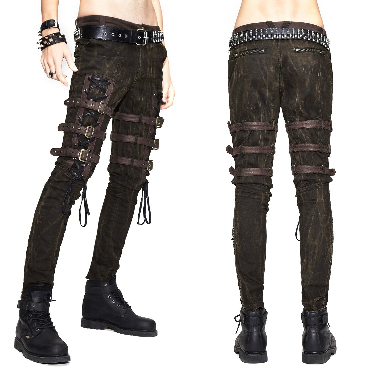 pantalon hombre con hebillas