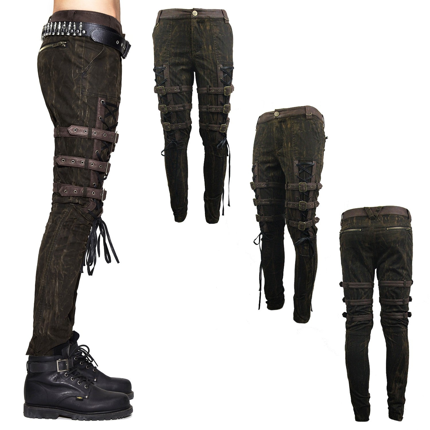 pantalon hombre con hebillas