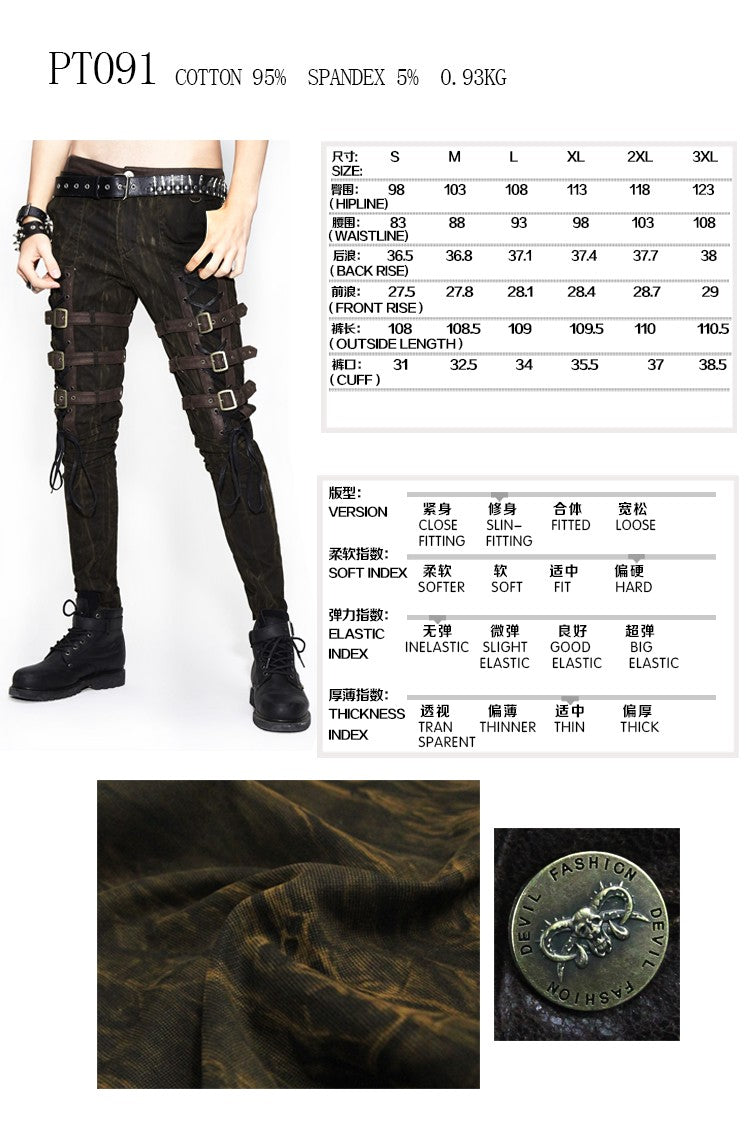 pantalon hombre con hebillas