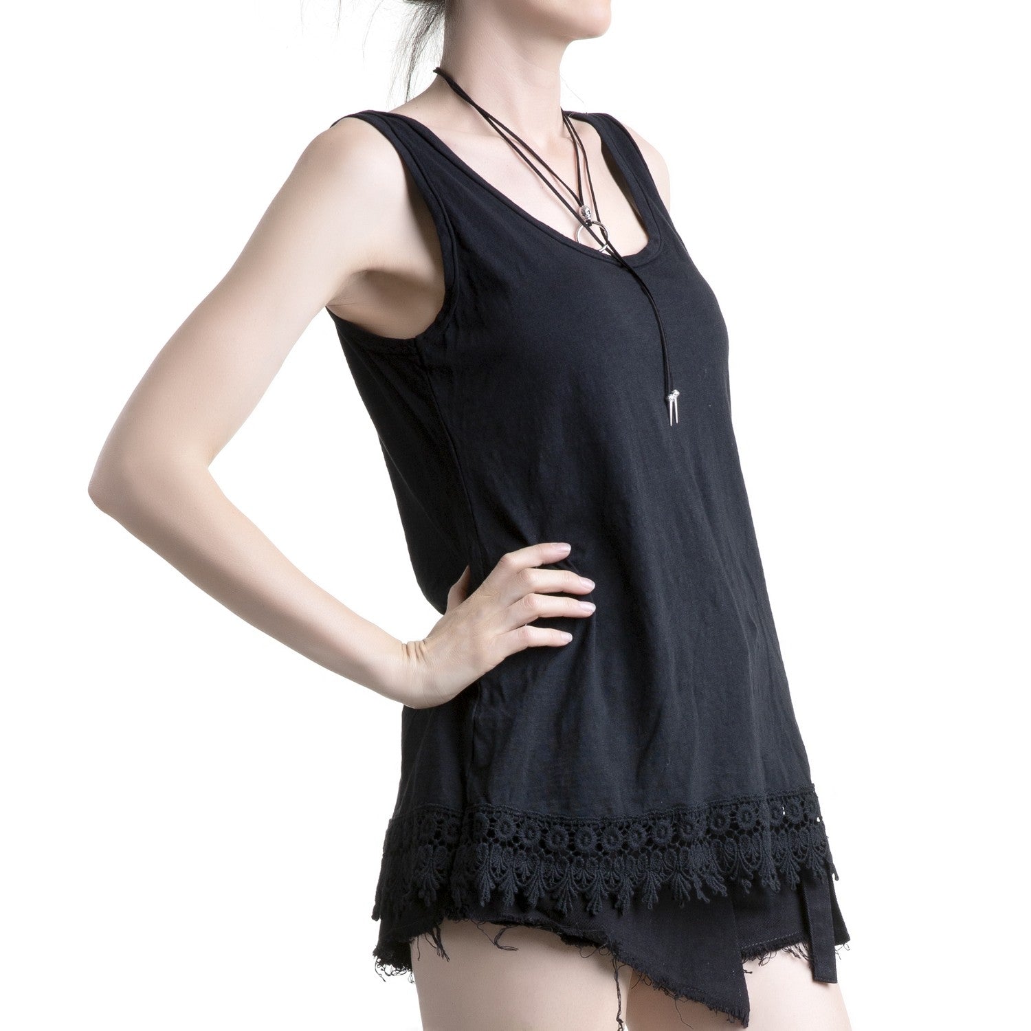 CAMISETA DE TIRANTES CON GUIPUR