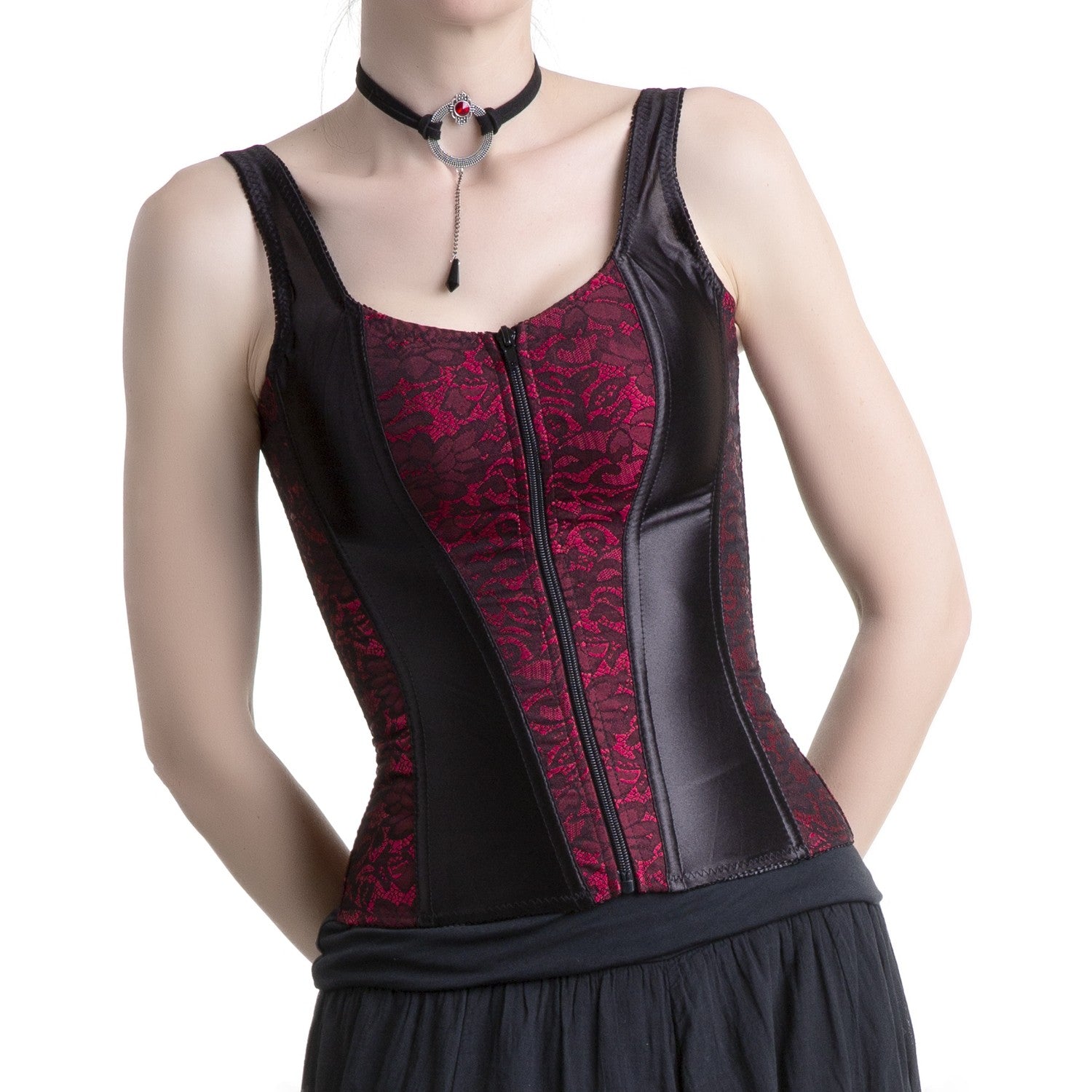 Corset Rojo y Negro