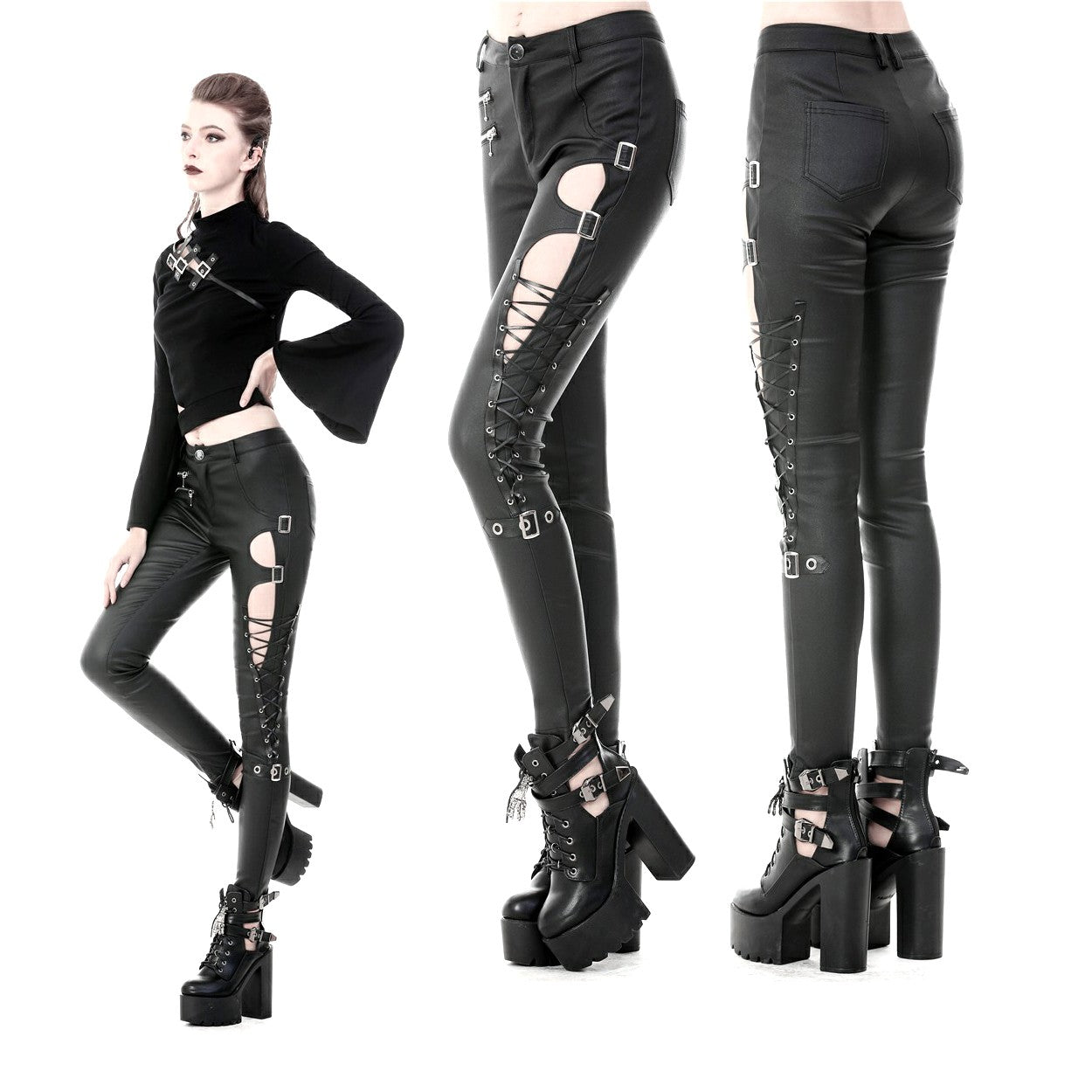 pantalon gotico de polipiel