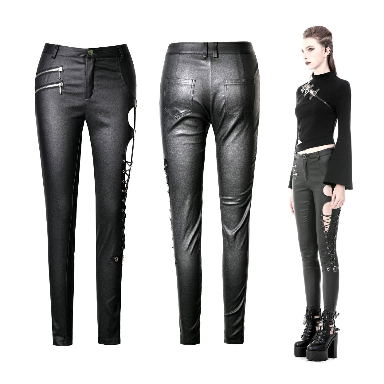 pantalon gotico de polipiel