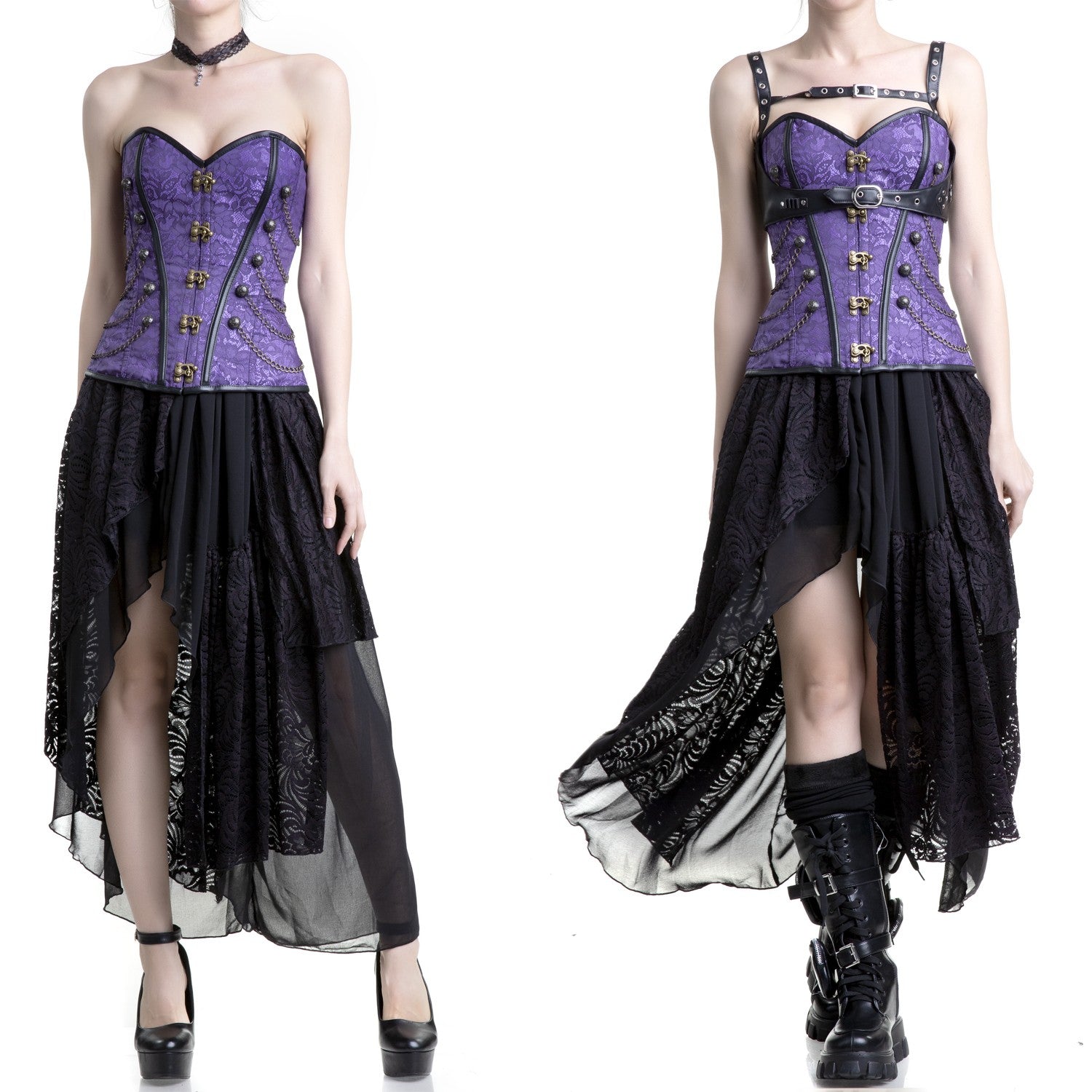 CORSET LILA CON CADENAS