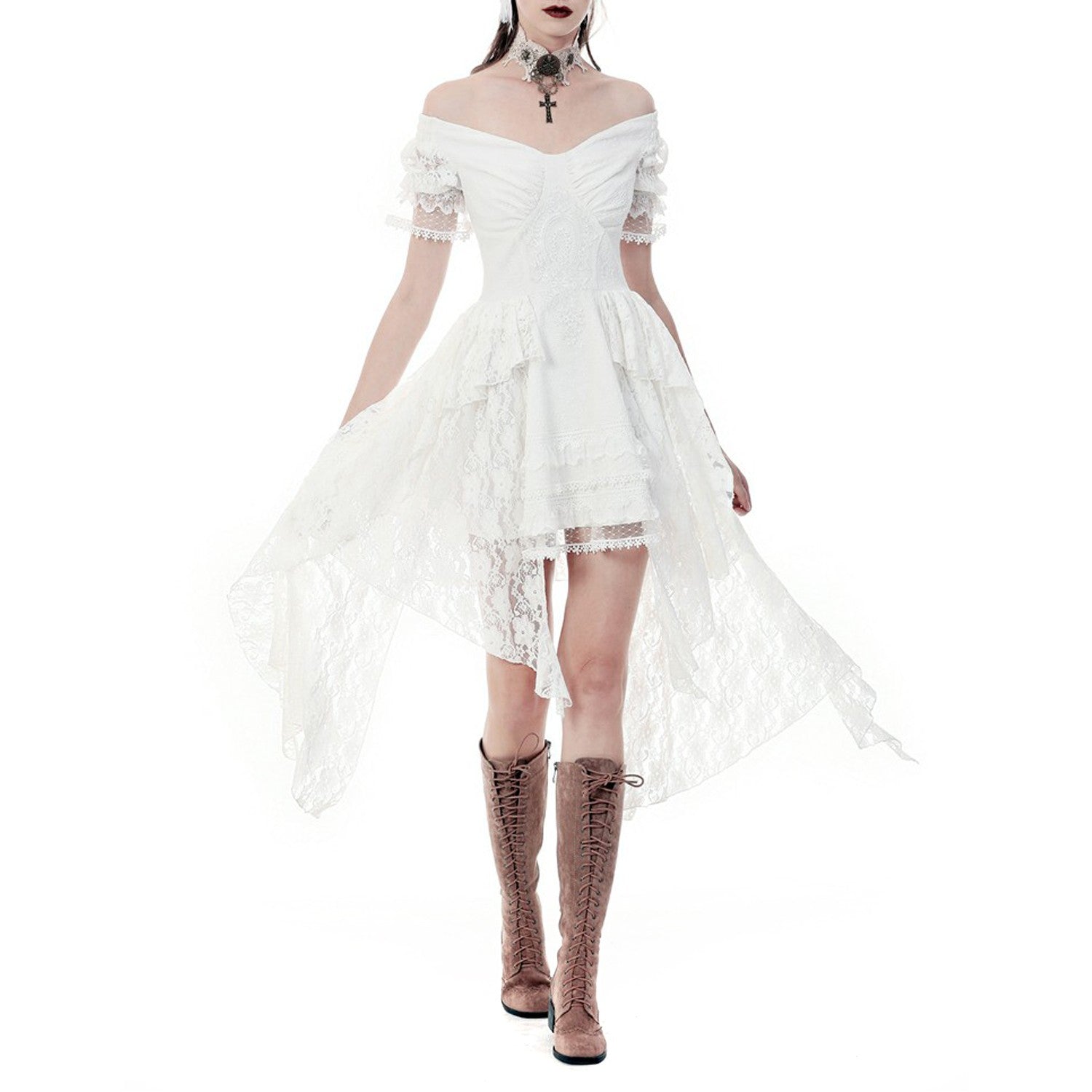 vestido stempunk blanco
