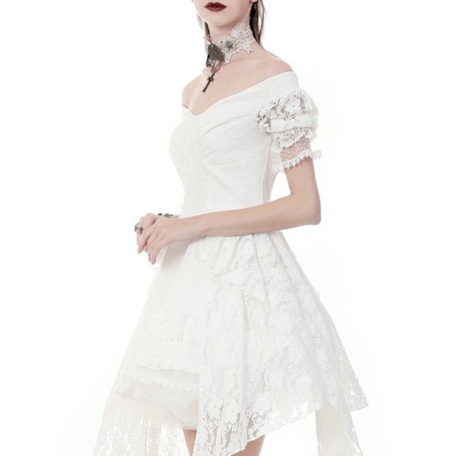 vestido stempunk blanco