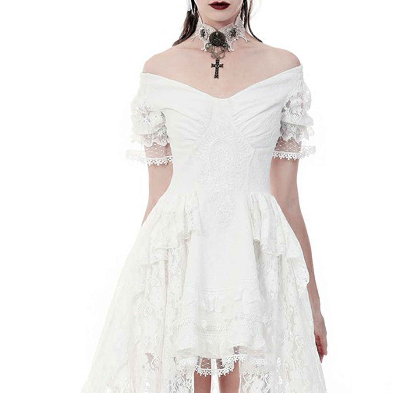 vestido stempunk blanco